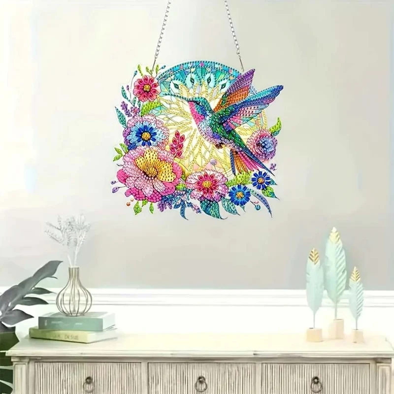 5D Diamond Painting Wandanhänger – Sonnenflug des Kolibris