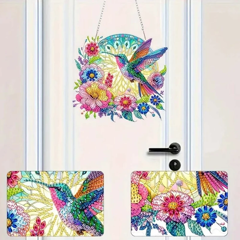 5D Diamond Painting Wandanhänger – Sonnenflug des Kolibris