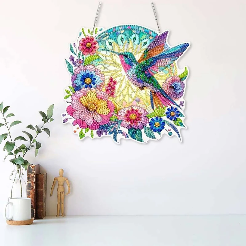 5D Diamond Painting Wandanhänger – Sonnenflug des Kolibris