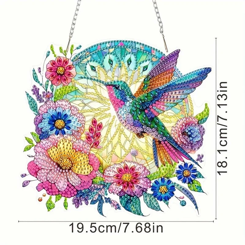 5D Diamond Painting Wandanhänger – Sonnenflug des Kolibris