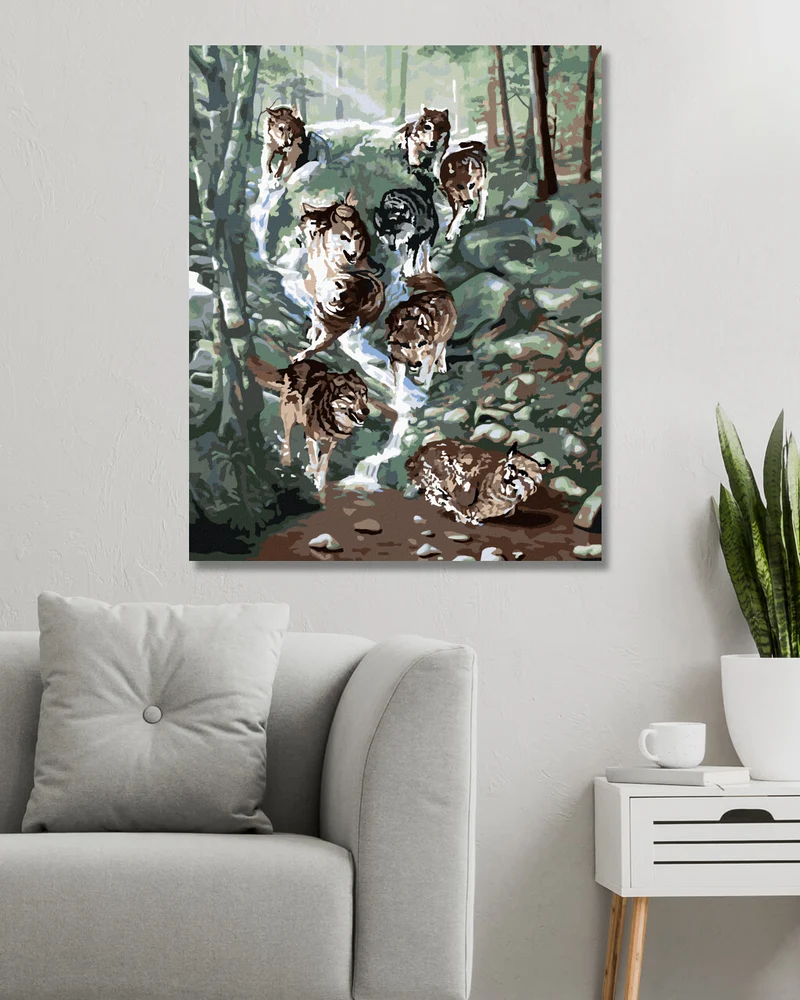 Diamond painting - WÖLFE AUF DER JAGD NACH DEM LUCHS (D. RUSTY RUST)
