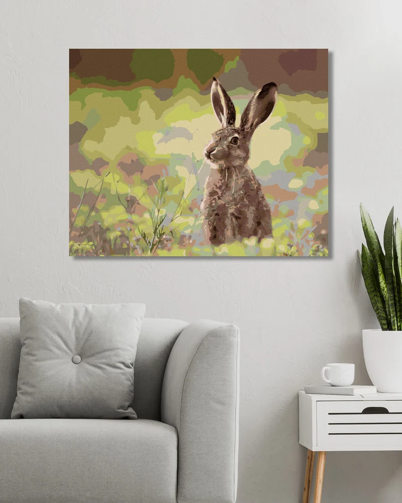 Diamond painting - HASE IM GRAS