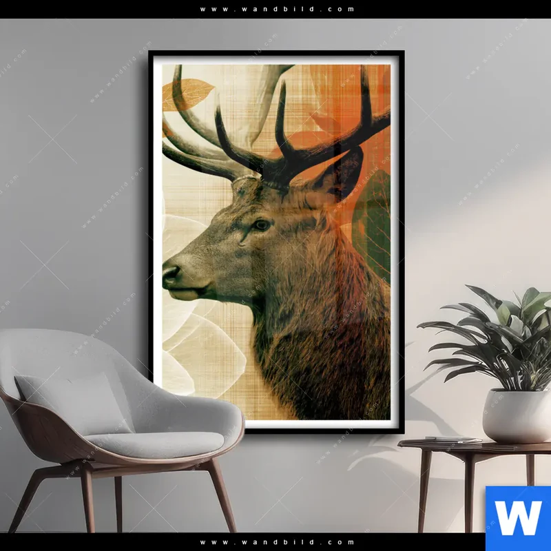 Poster | Hirsch - Waldkönig in Herbstfarben | Hochformat