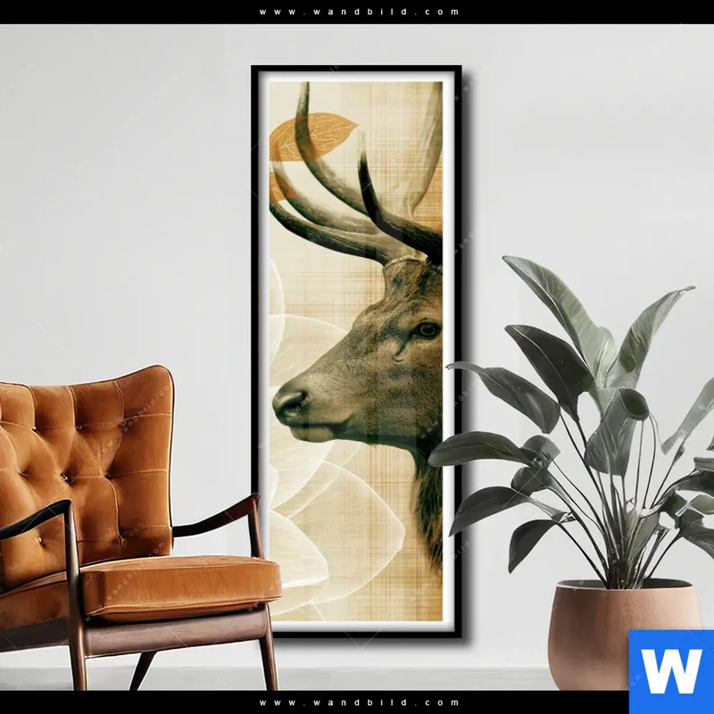 Poster | Hirsch - Waldkönig in Herbstfarben | Schmal