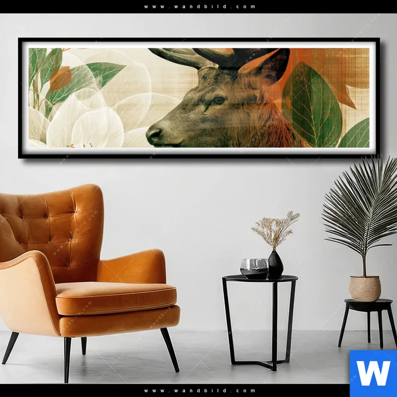 Poster | Hirsch - Waldkönig in Herbstfarben | Panorama
