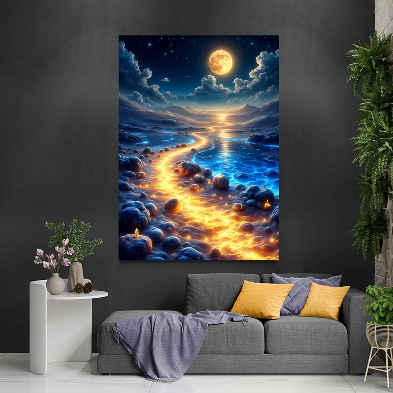 5D Diamond Painting – Pfad aus Mondlicht