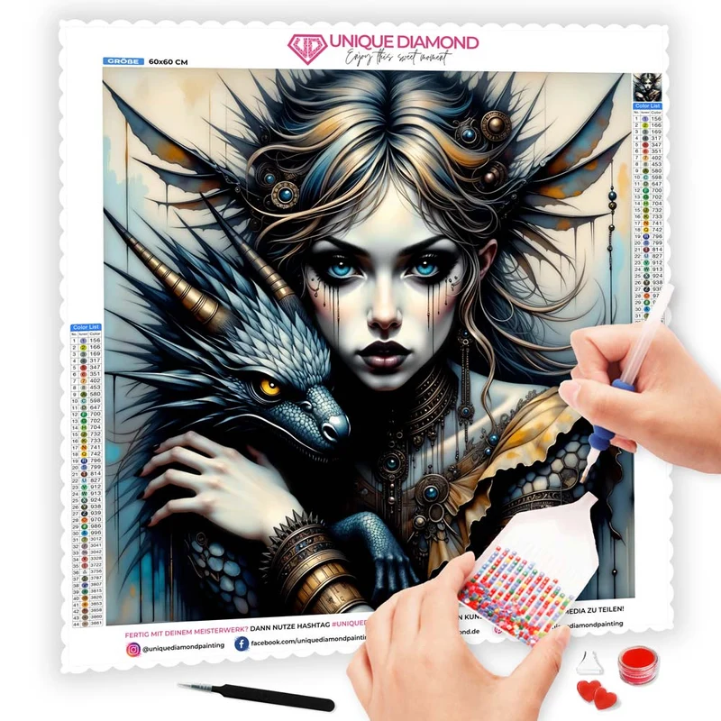 5D Diamond Painting – Drachenkriegerin