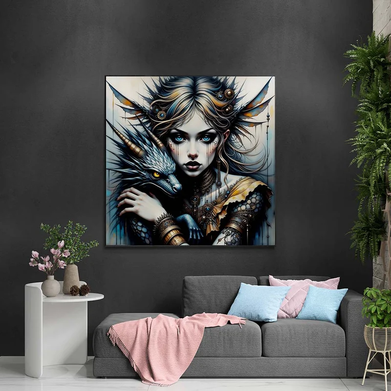 5D Diamond Painting – Drachenkriegerin