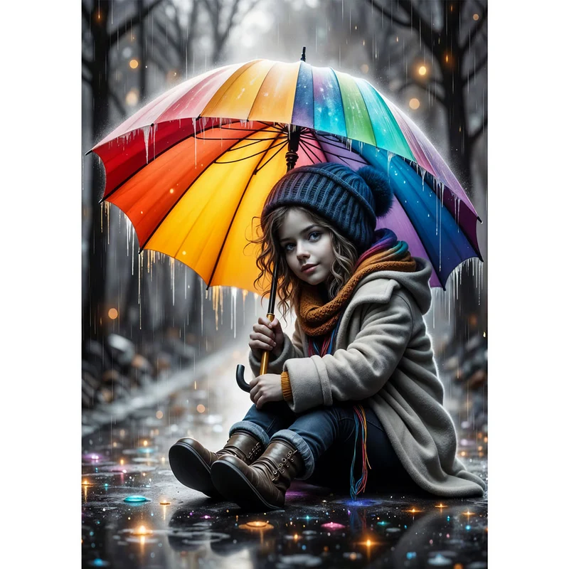 5D Diamond Painting – Farbenzauber im Regen