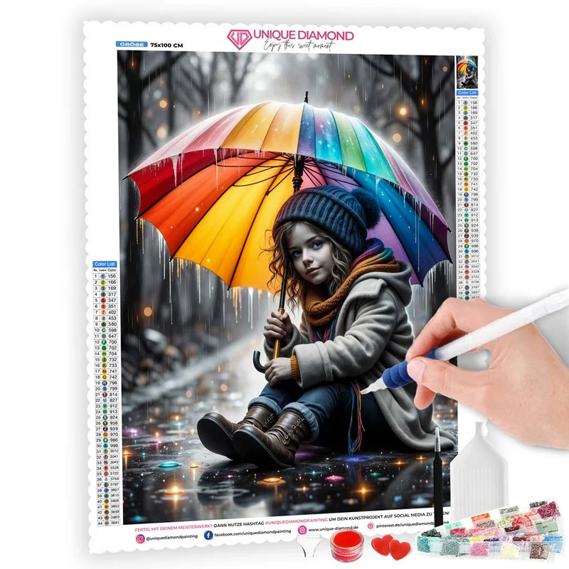 5D Diamond Painting – Farbenzauber im Regen