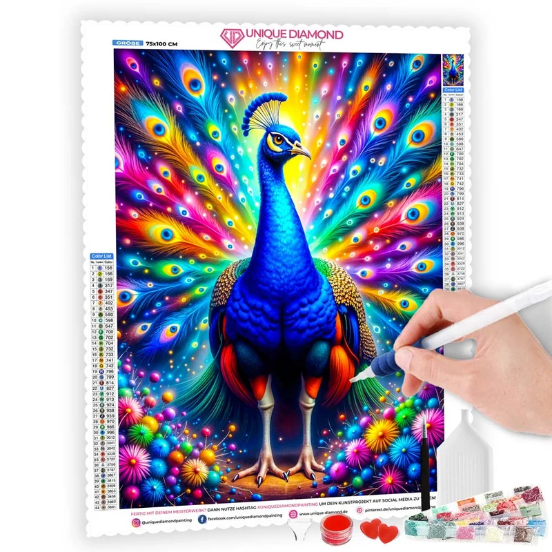 5D Diamond Painting – Königlicher Pfau