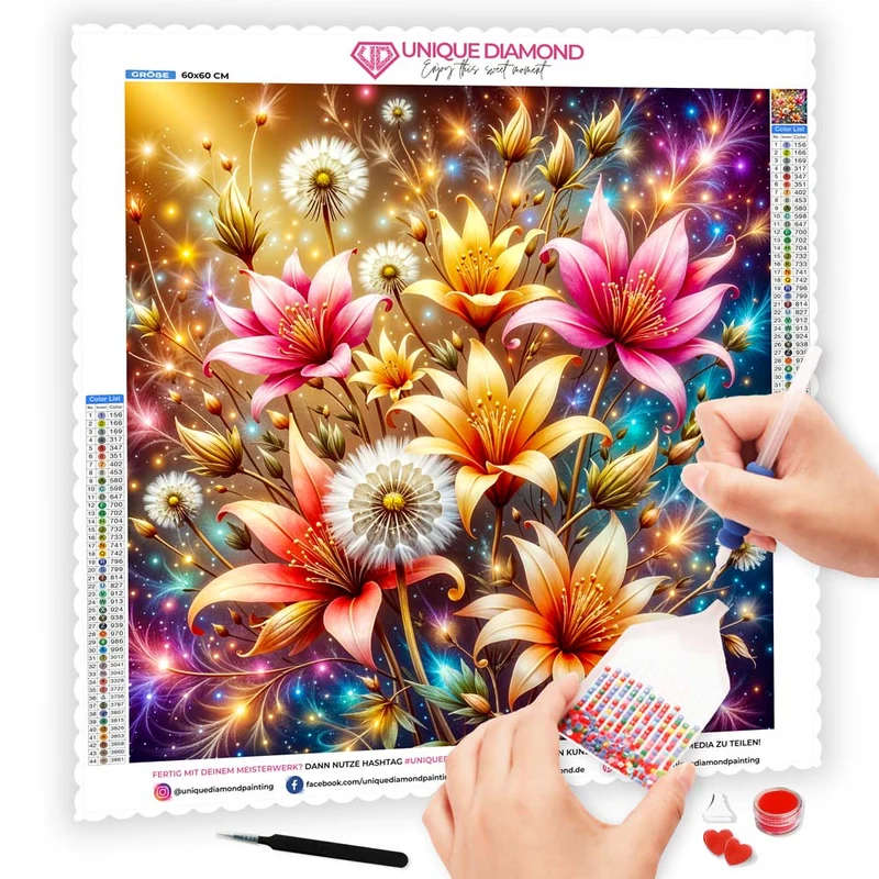 5D Diamond Painting – Magischer Blumenzauber
