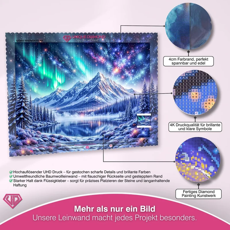5D Diamond Painting – Polarlichter über den Bergen