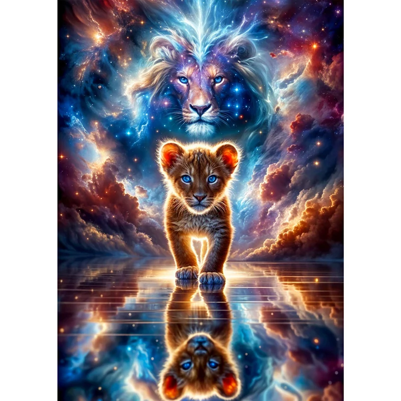 5D Diamond Painting – Himmlischer Löwenmut
