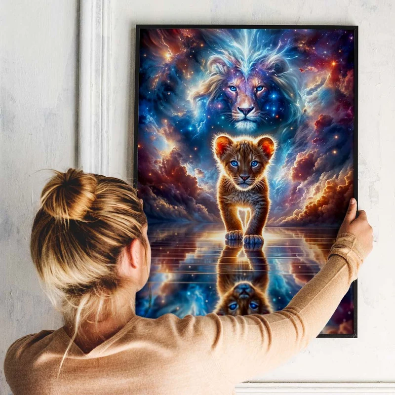 5D Diamond Painting – Himmlischer Löwenmut
