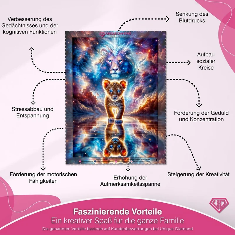 5D Diamond Painting – Himmlischer Löwenmut