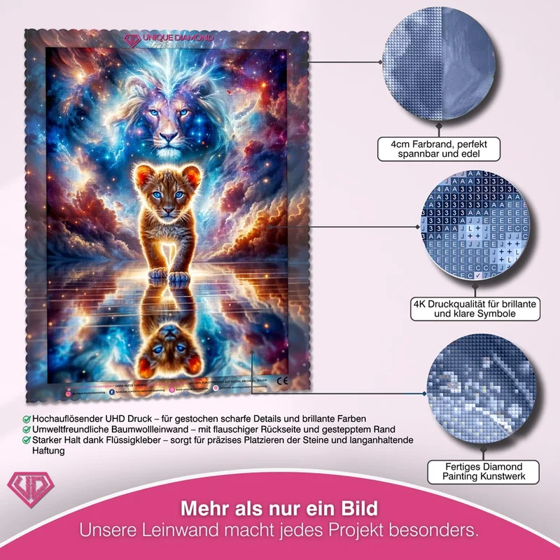 5D Diamond Painting – Himmlischer Löwenmut