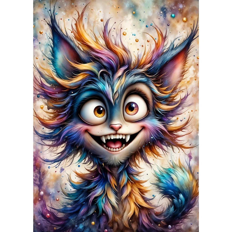 5D Diamond Painting – Schillernde Grinsekatze