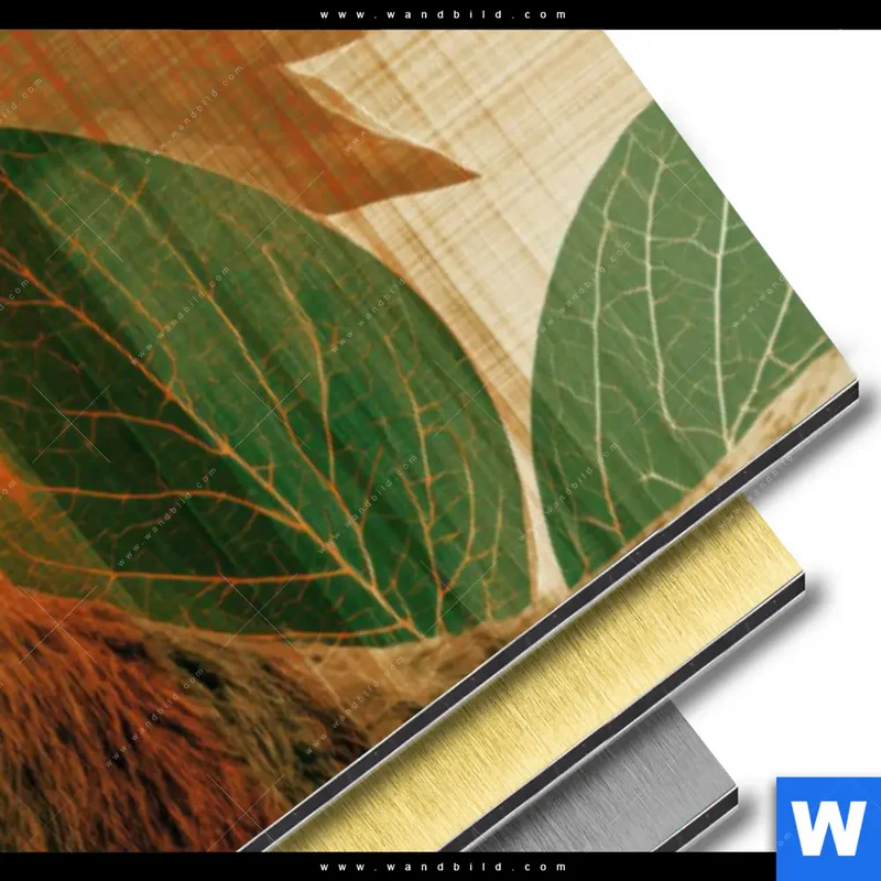 Aluminiumbild gebürstet | Hirsch - Waldkönig in Herbstfarben | Panorama
