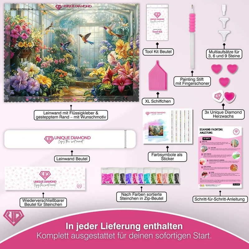 5D Diamond Painting - Vogelpark