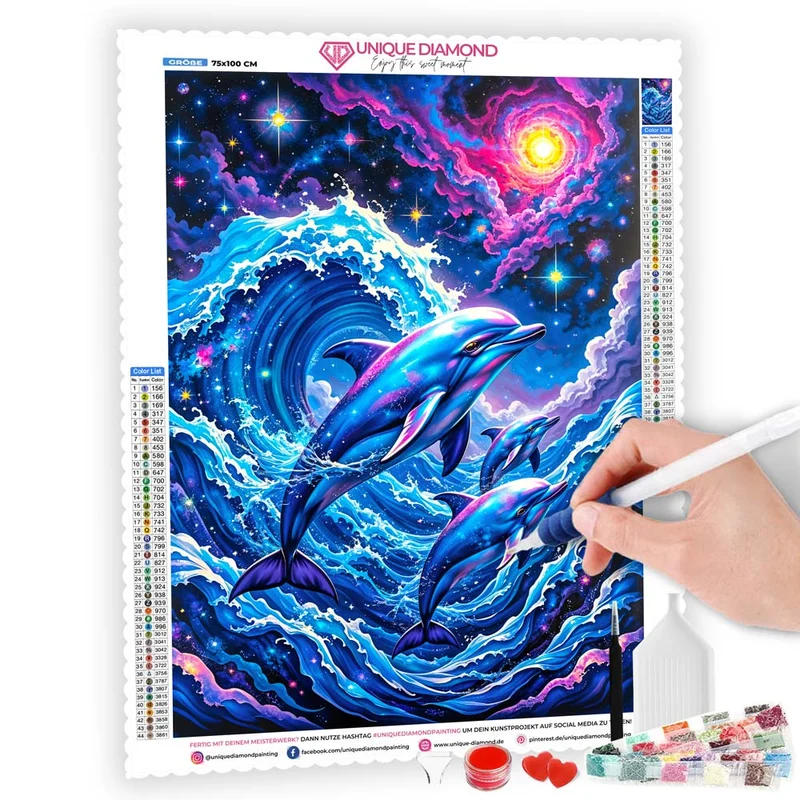 5D Diamond Painting – Galaktische Delfine