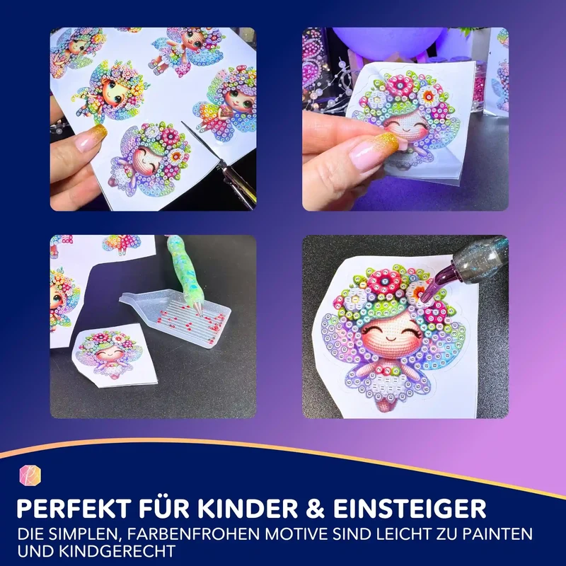 Diamond Painting Sticker - Blumenfeen