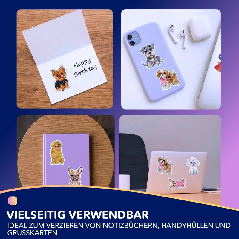 Diamond Painting Sticker - Hunde