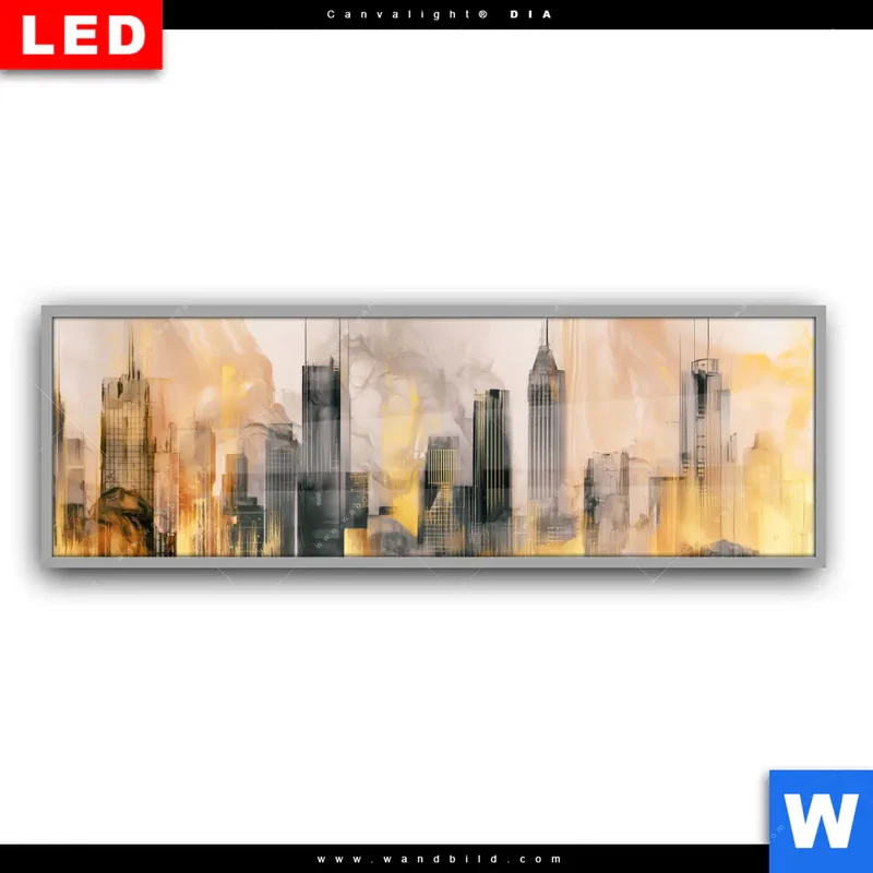 Leuchtbild Acrylglas Canvalight® DIA | Metropole im Morgenlicht | Panorama