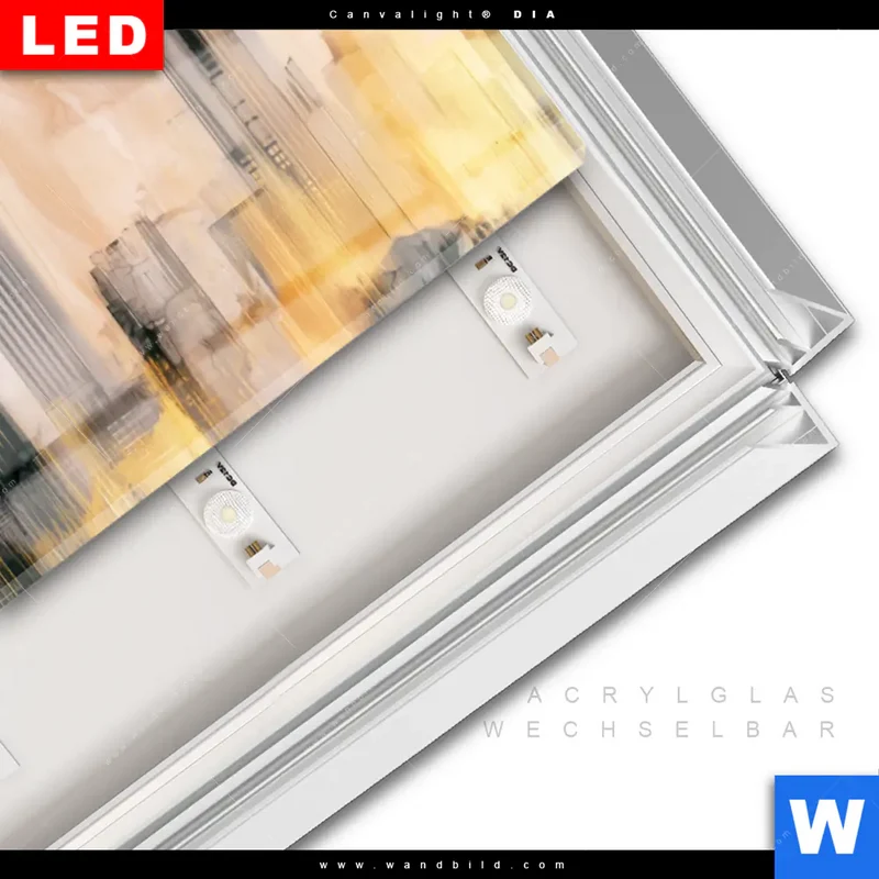 Leuchtbild Acrylglas Canvalight® DIA | Metropole im Morgenlicht | Panorama