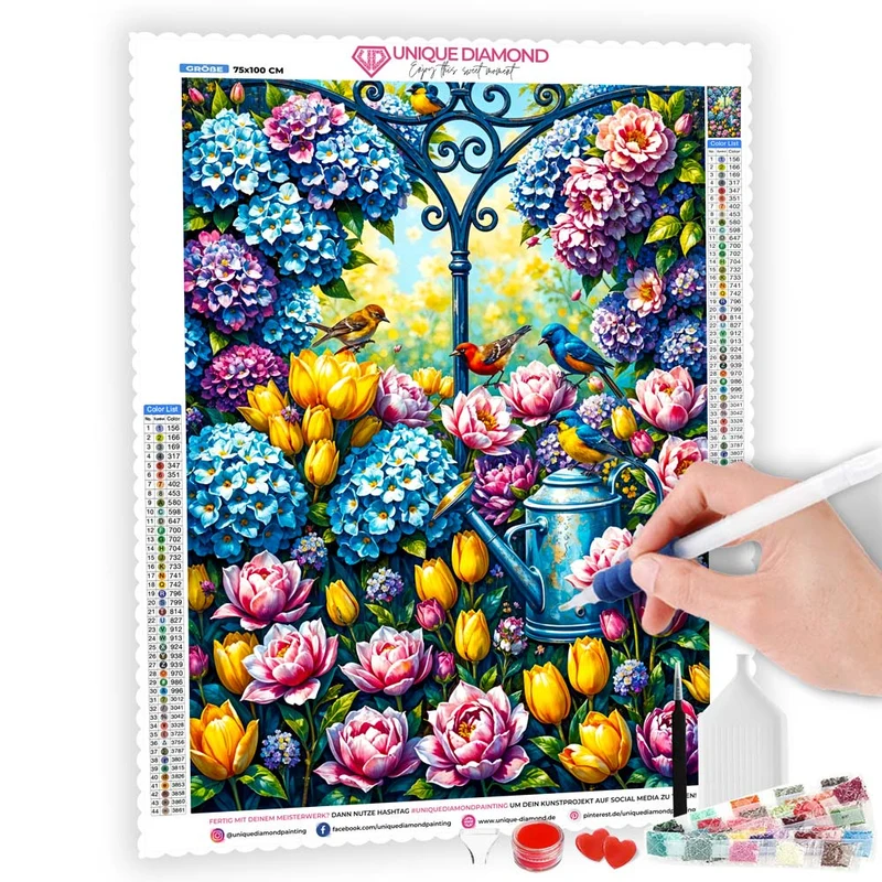 5D Diamond Painting – Blühender Gartentraum