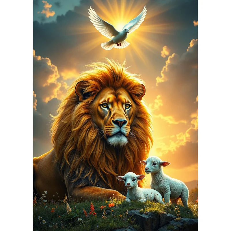 5D Diamond Painting – Löwe des Lichts