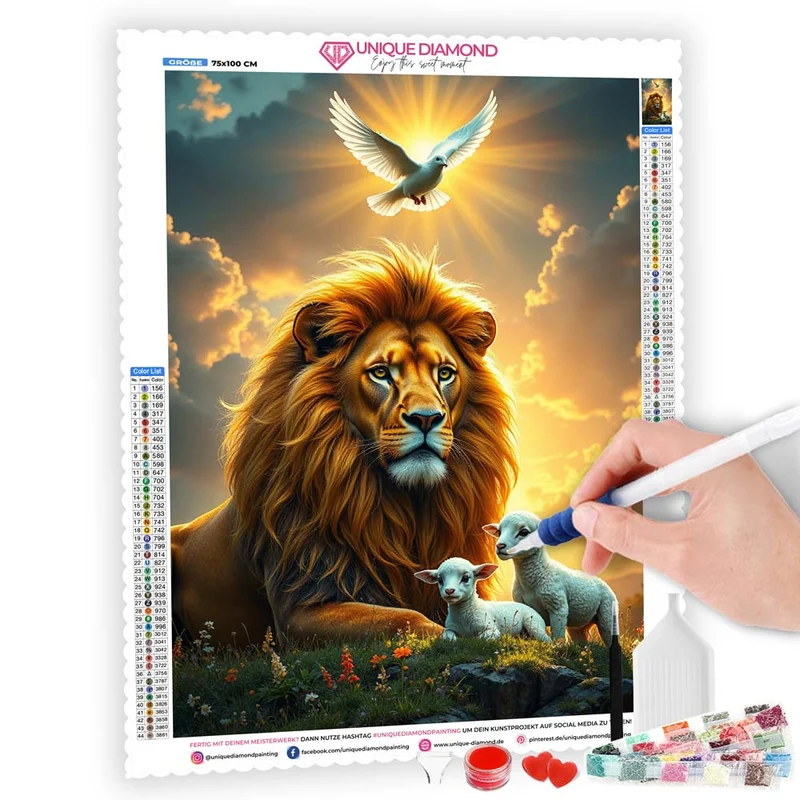 5D Diamond Painting – Löwe des Lichts