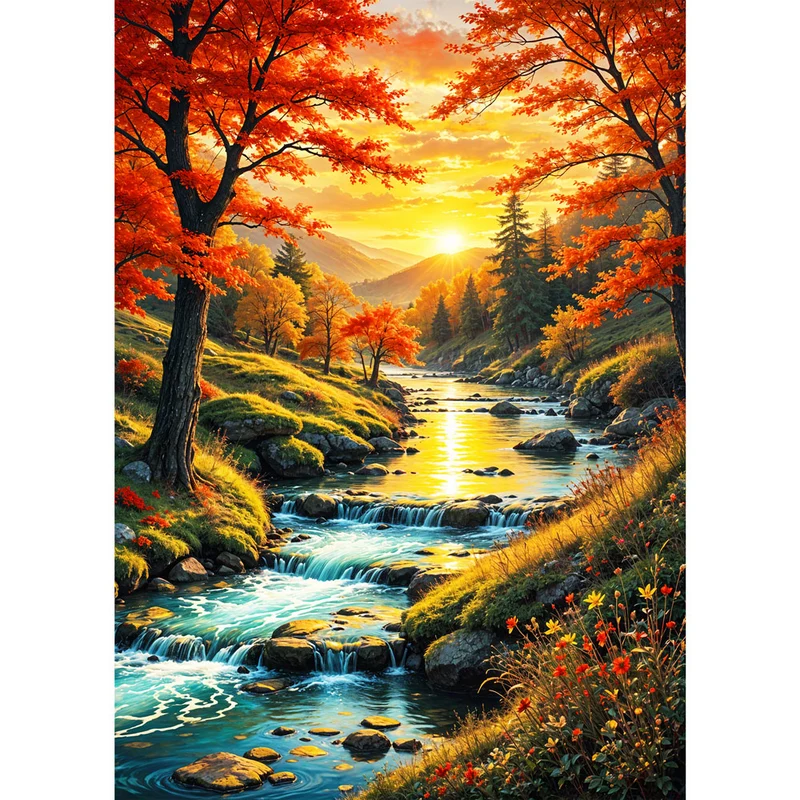 5D Diamond Painting – Herbstzauber am Fluss