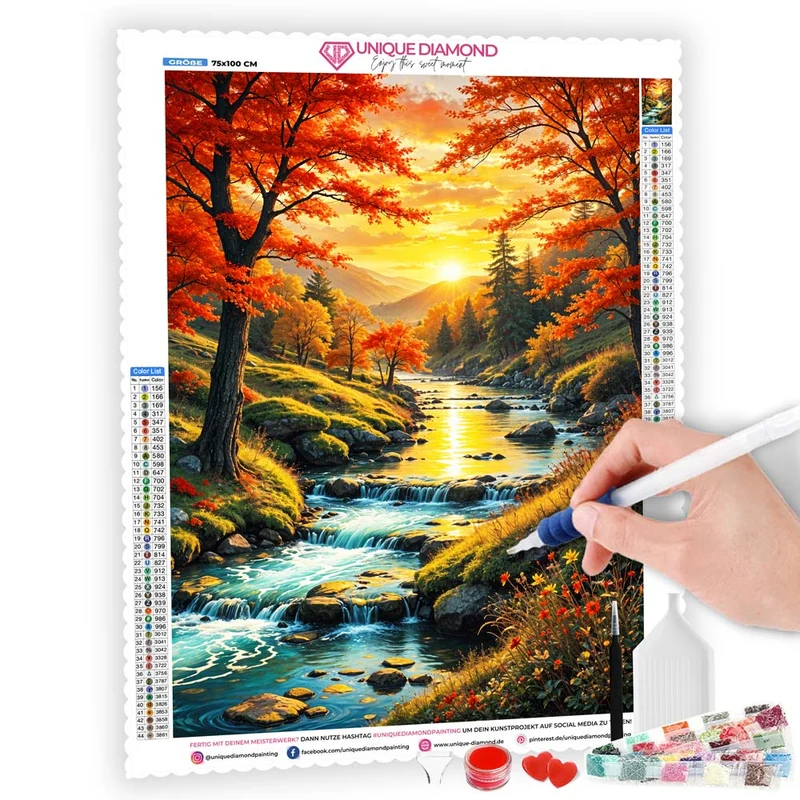 5D Diamond Painting – Herbstzauber am Fluss