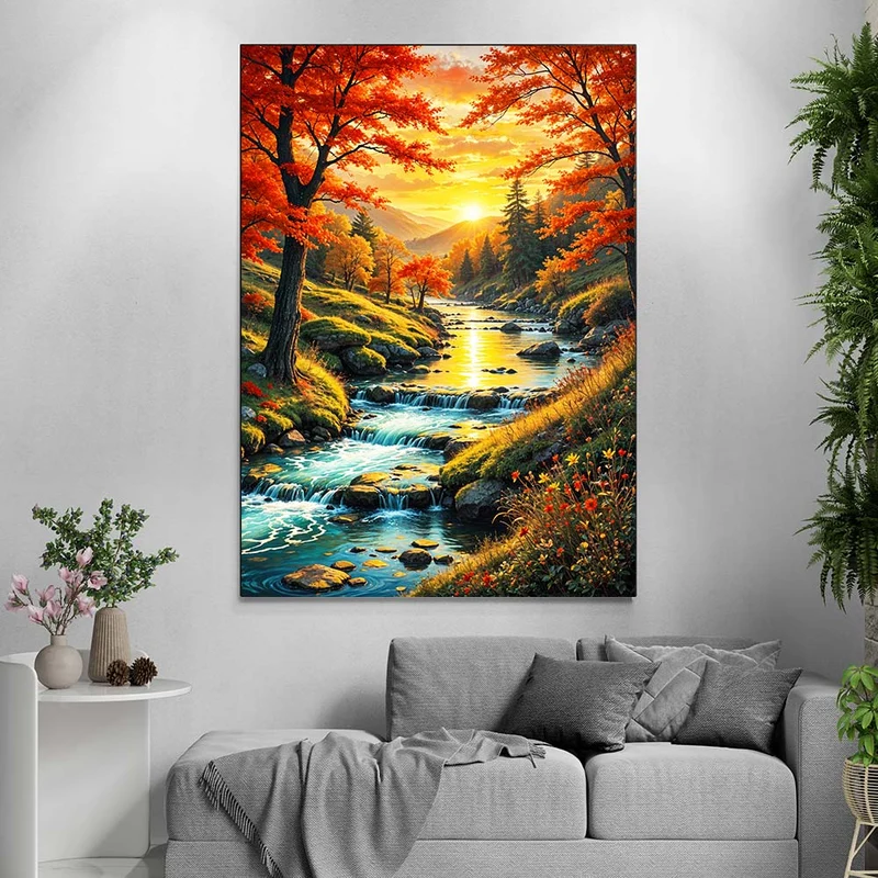 5D Diamond Painting – Herbstzauber am Fluss