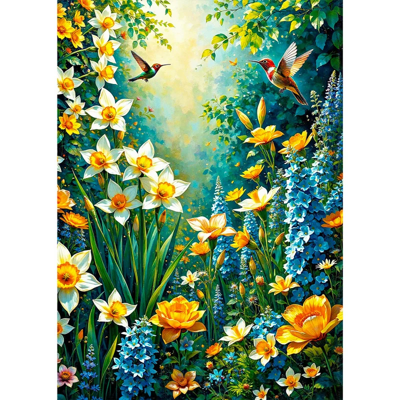 5D Diamond Painting – Paradiesischer Blumengarten