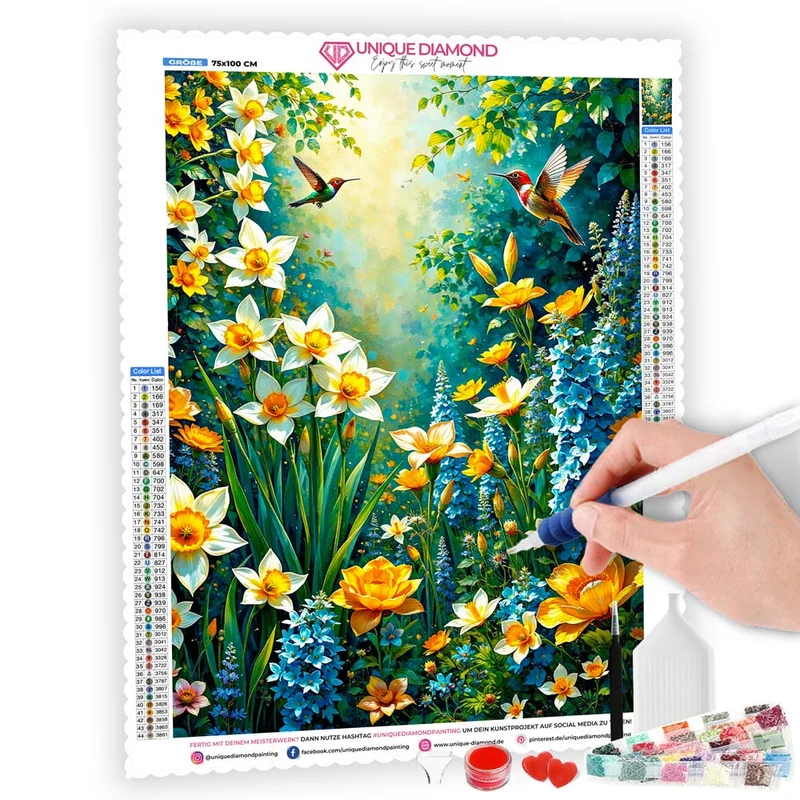 5D Diamond Painting – Paradiesischer Blumengarten