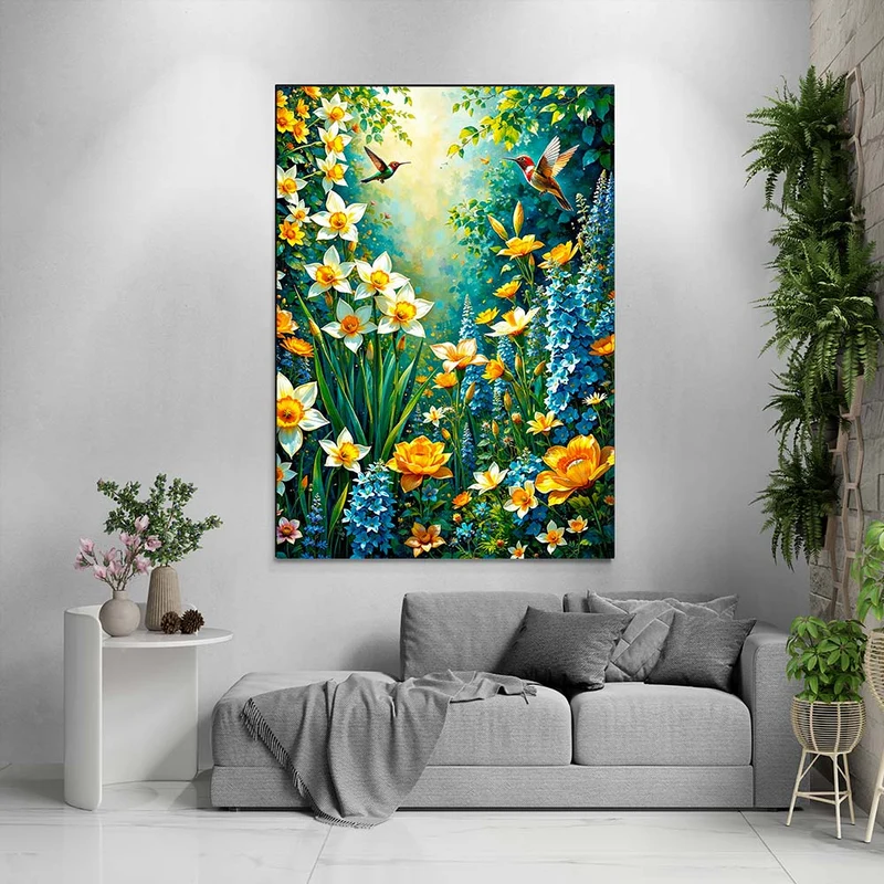 5D Diamond Painting – Paradiesischer Blumengarten