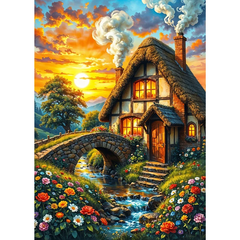 5D Diamond Painting – Märchenhafte Abendidylle