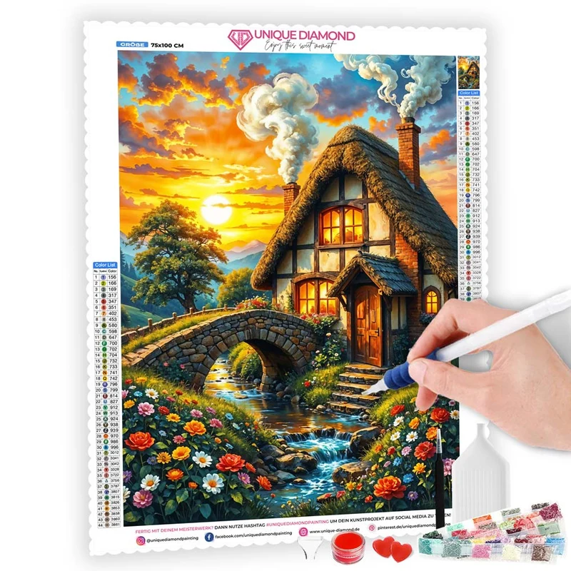 5D Diamond Painting – Märchenhafte Abendidylle