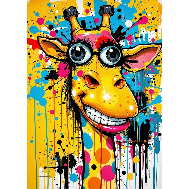5D Diamond Painting – Bunte Giraffenfreude