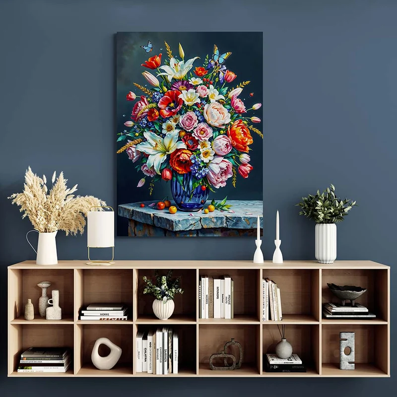 5D Diamond Painting – Blumenpracht in der Vase