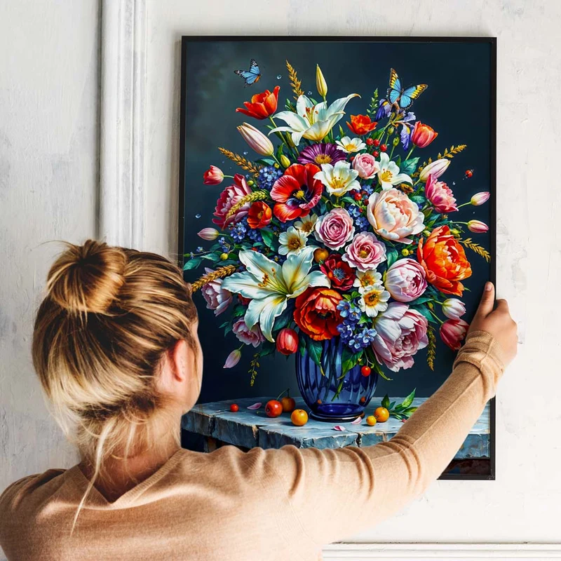 5D Diamond Painting – Blumenpracht in der Vase