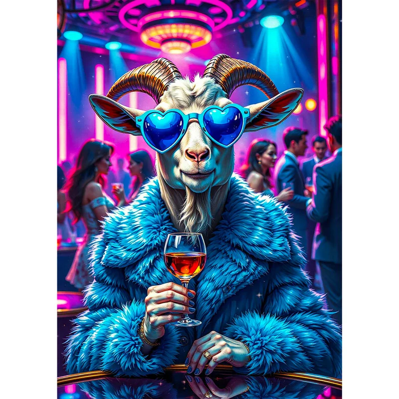 5D Diamond Painting – Disco Goat