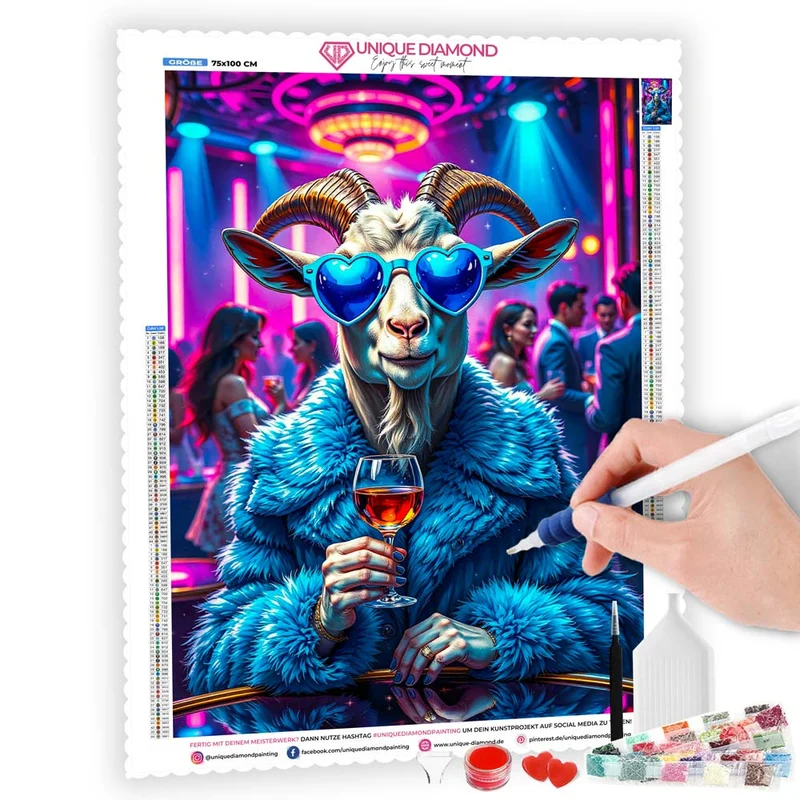 5D Diamond Painting – Disco Goat