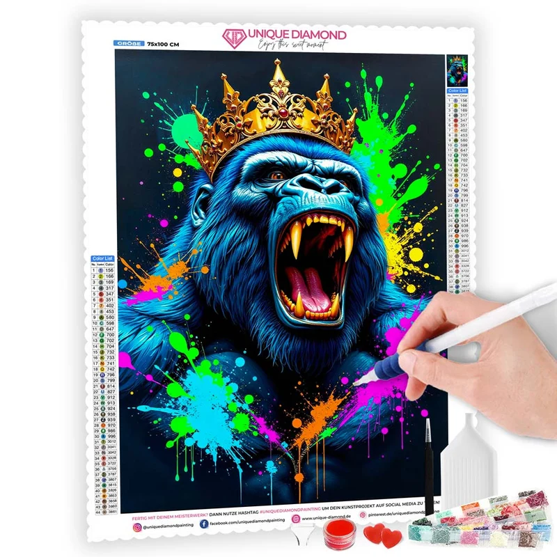 5D Diamond Painting – Königlicher Gorilla