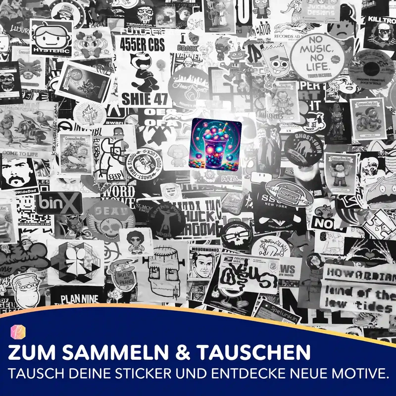 Aufkleber 5er-Set - Bubble Tea Universum