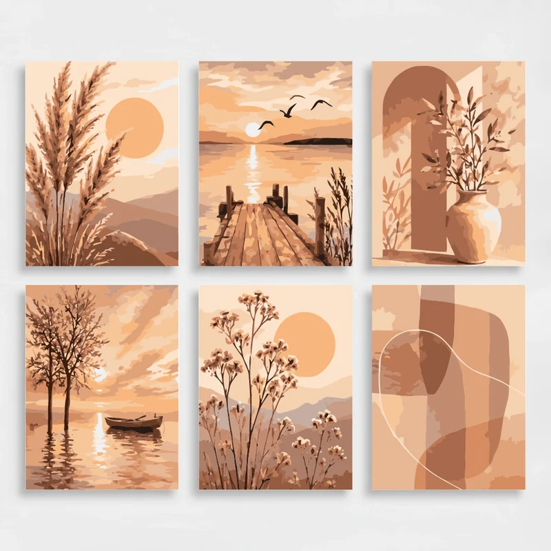 Boho Sunset Serenity - Mini Paint by Numbers Set