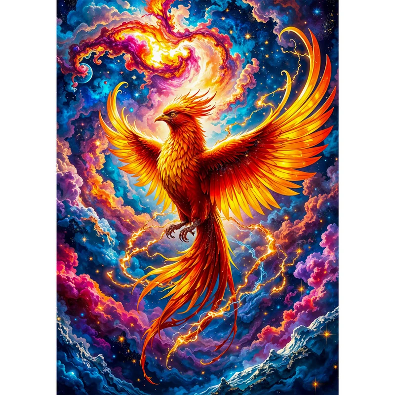 5D Diamond Painting – Phönix im Sternenfeuer