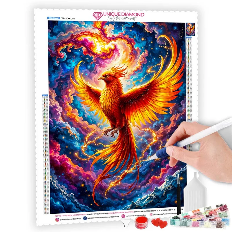 5D Diamond Painting – Phönix im Sternenfeuer